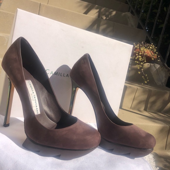 Camilla Skovgaard Pumps with "Saw" Platform, Metal Effect Heels. US 7, Euro 37. - Picture 4 of 14